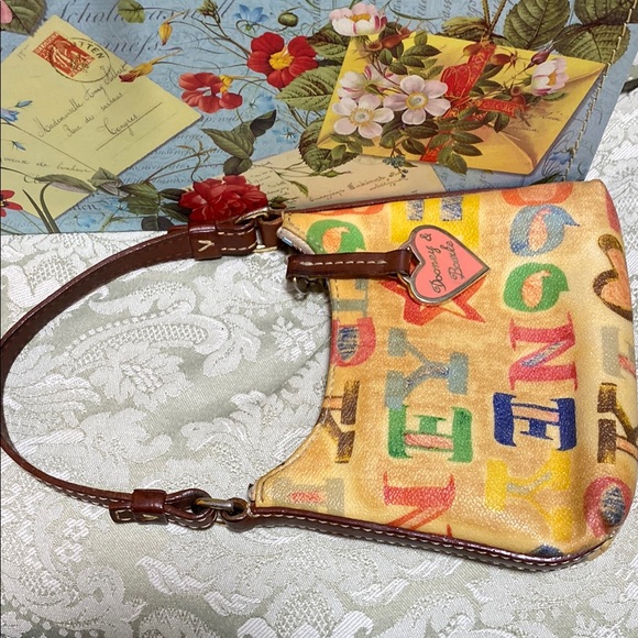 Dooney & Bourke Mini Bag in Golden Tan with Floral Accents - Picture 5 of 5